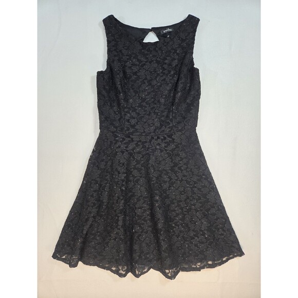 Speechless Glittered Lace Dress Black SIze 13 Cocktail Formal Above the Knee - Picture 1 of 10